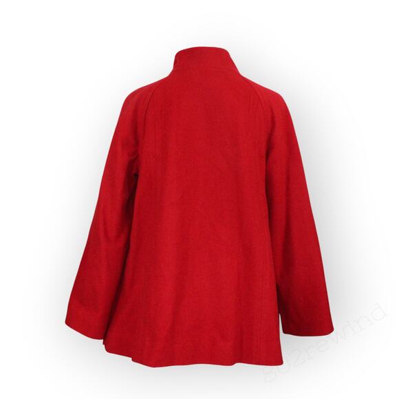 New S/M Pendleton Winter Getaway Coat Jacket MerinoWool MadeInUSA Red ALine - Picture 3 of 16